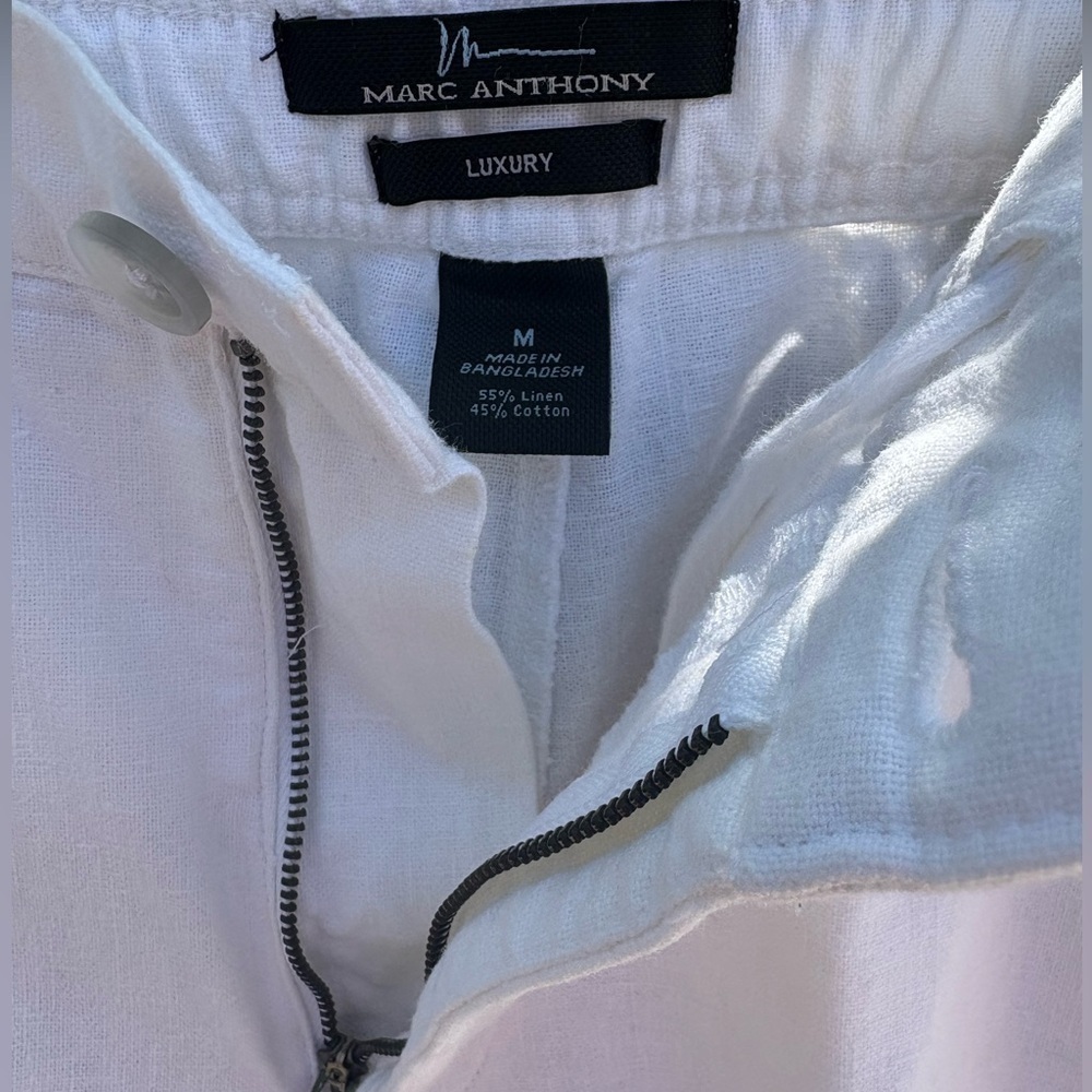 Marc Anthony Luxury Women’s White Linen Pants Size Medium - Picture 7 of 8